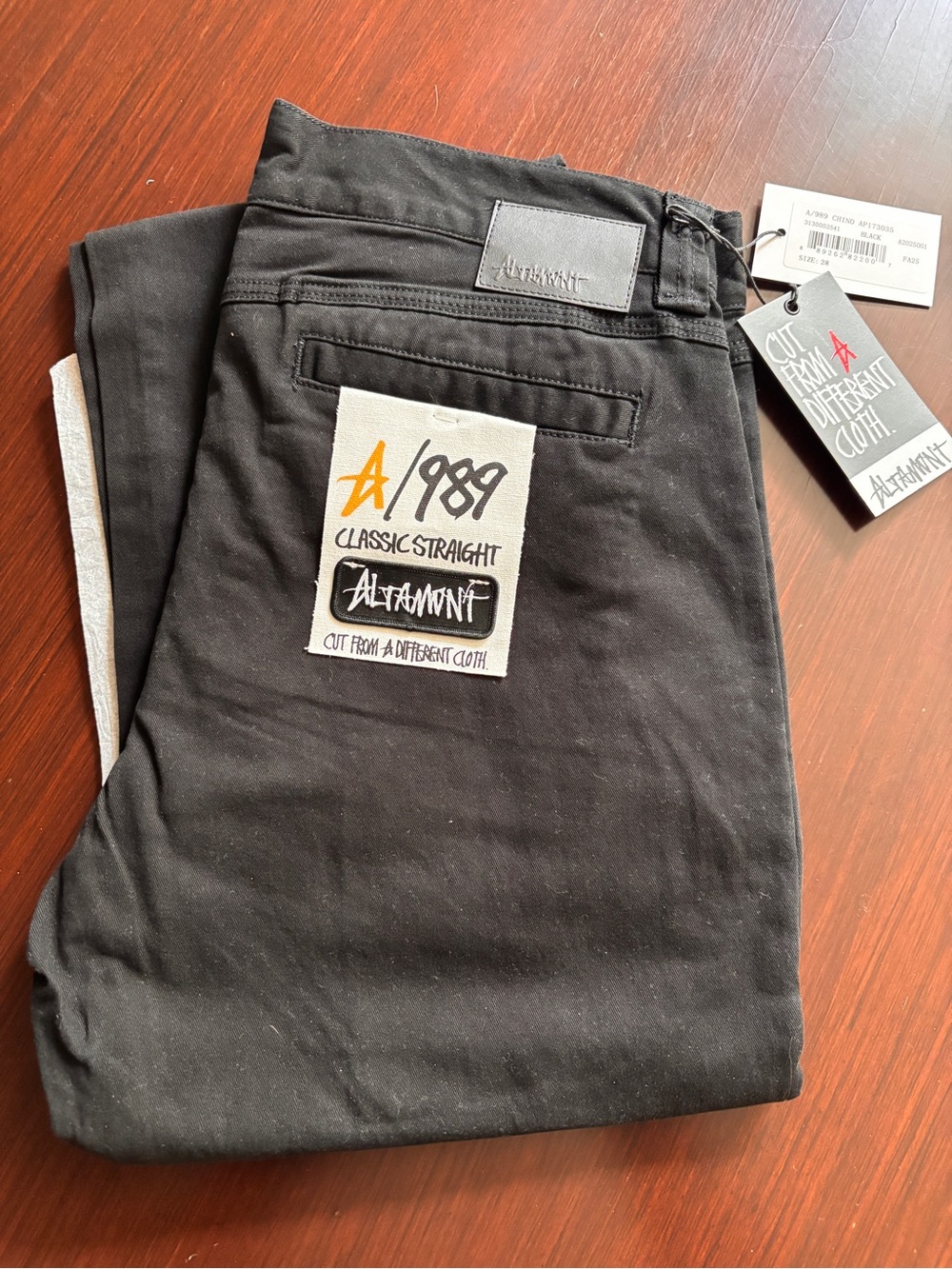 Altamont Black Classic Straight Stretch Chino Pants. Fits like a size 30w